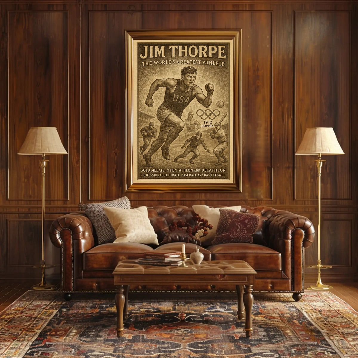 Celebrating an Athletic Legend Jim Thorpe Poster