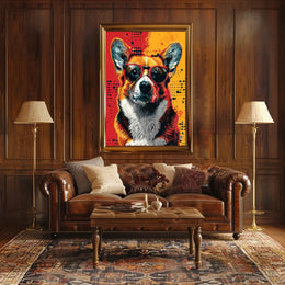 Stylish Corgi Pop Art Vibes Animal Poster PosterGoat