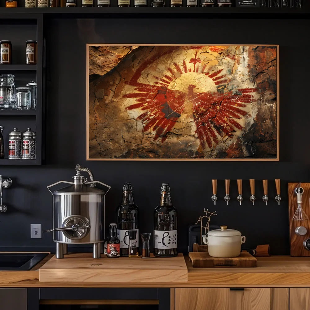 Abstract Eagle on Textured Rustic Wall Art