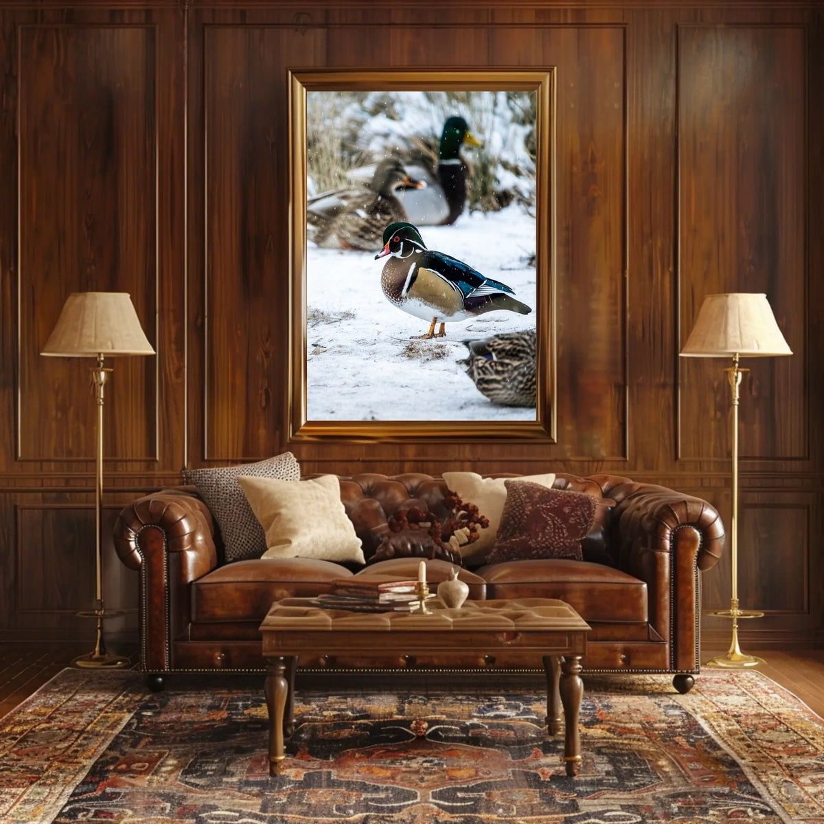 Winter Serenity Ducks In Snow Poster