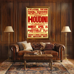 Houdini Aviation Show Vintage Cultural Heritage Poster