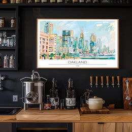 Oakland Skyline Illustration Poster PosterGoat