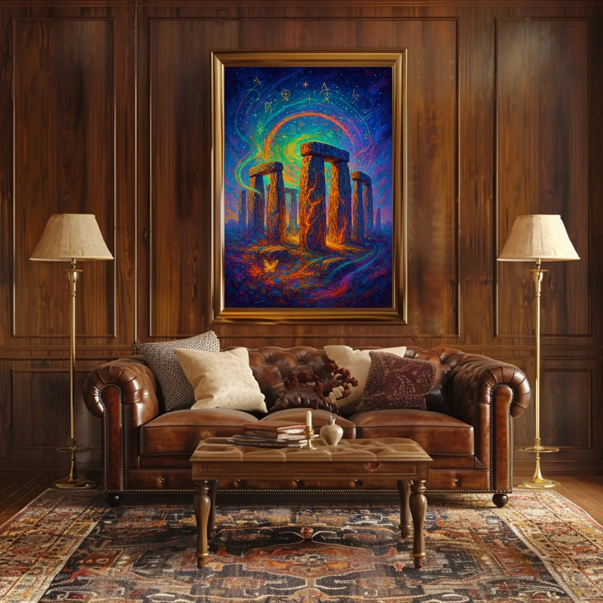 Stonehenge Cosmic Night Surreal Fantasy Art Poster