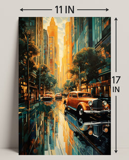 Vintage Cityscape Vintage Poster