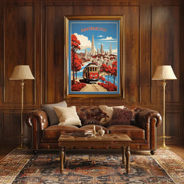 San Francisco Skyline Vintage Travel Poster