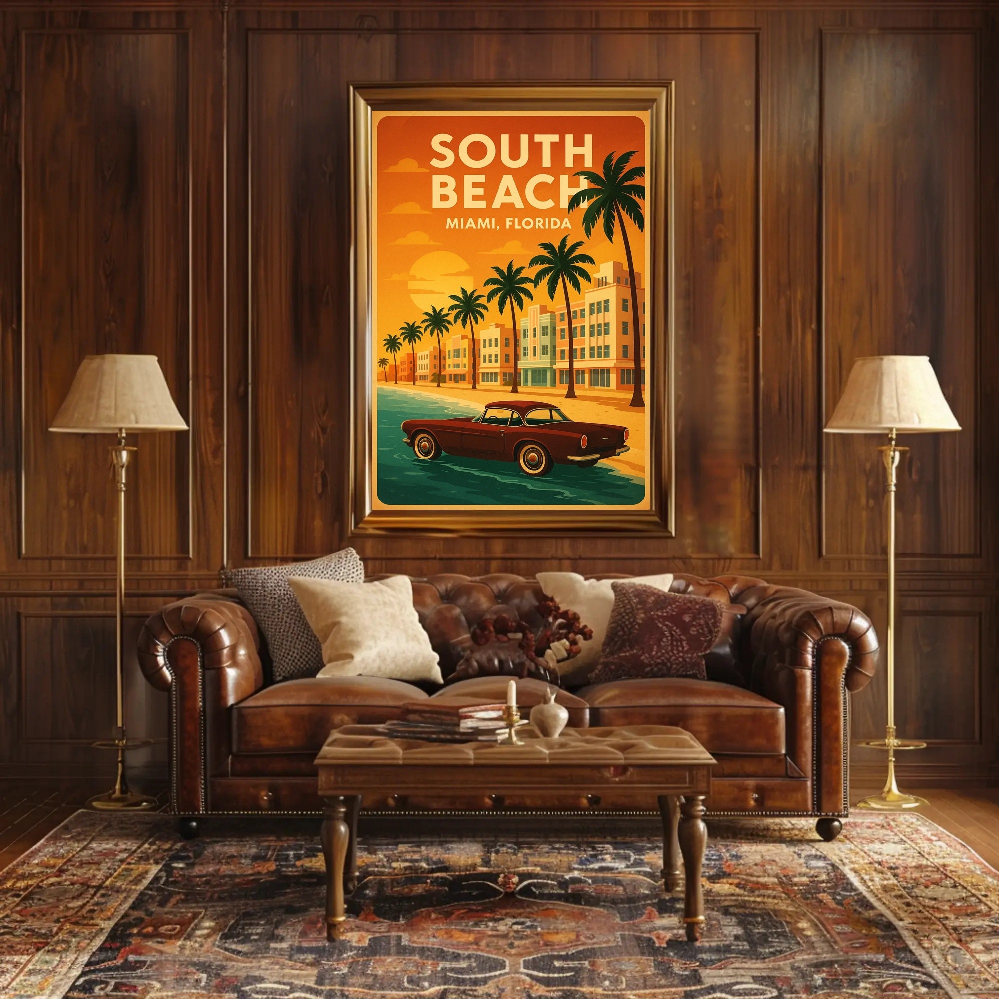 South Beach Miami Art Deco Travel Poster