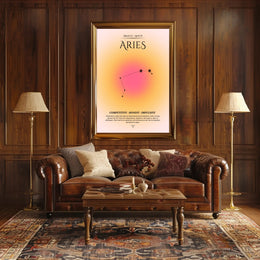 Aries Zodiac Celestial Constellation Artwork Poster PosterGoat