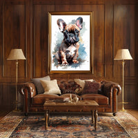 French Bulldog Watercolor Poster Wall Art