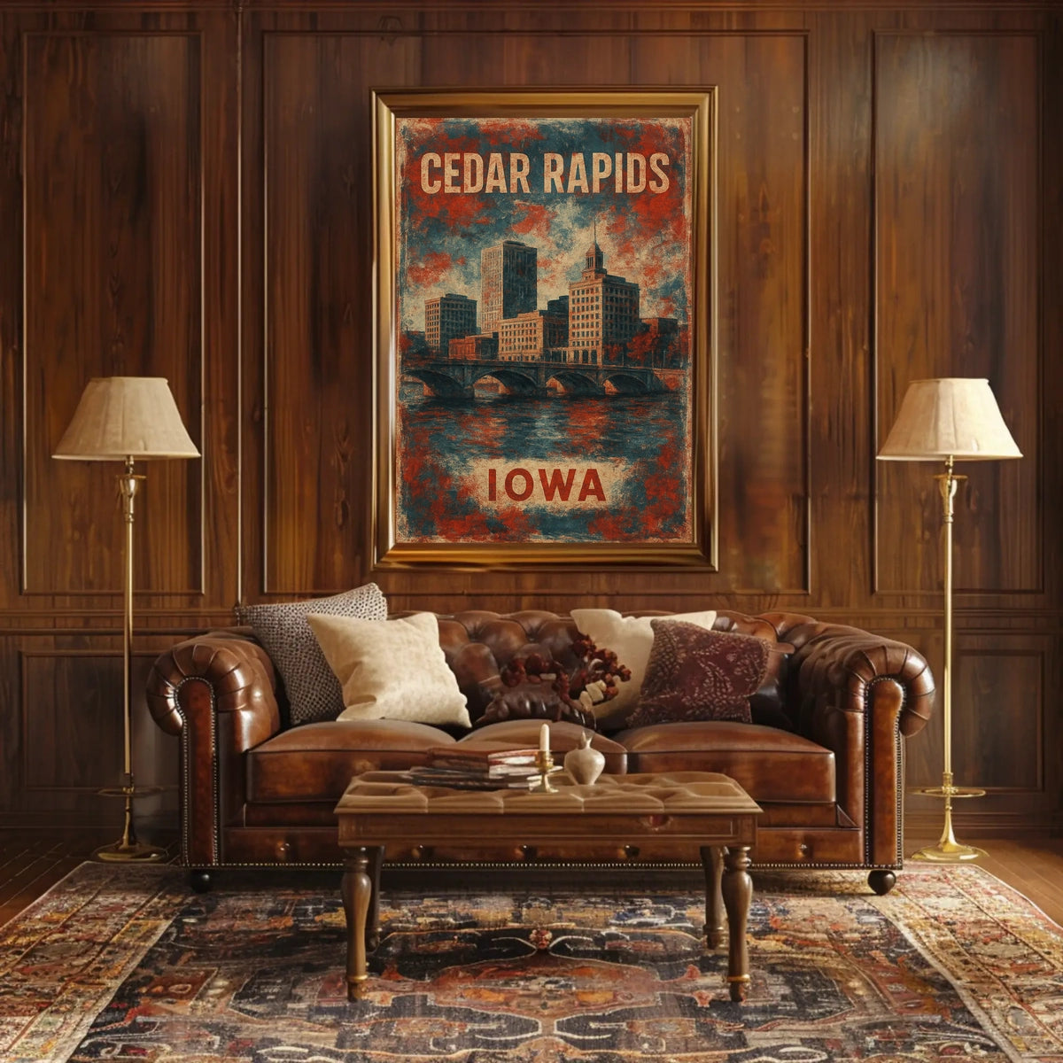 Cedar Rapids Iowa River City Minimalist Poster