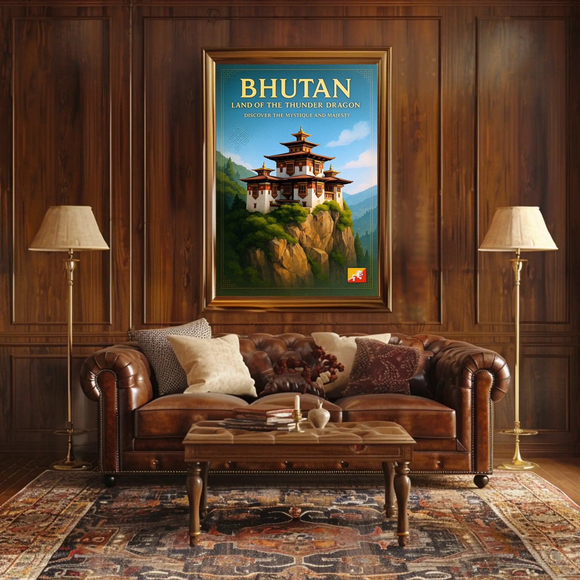 Bhutan Land of the Thunder Dragon Poster PosterGoat