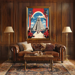 Ancient Mesoamerican Pyramid Cultural Heritage Poster