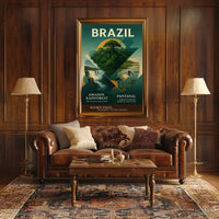Brazil's Iconic Landscapes Vintage Art Poster