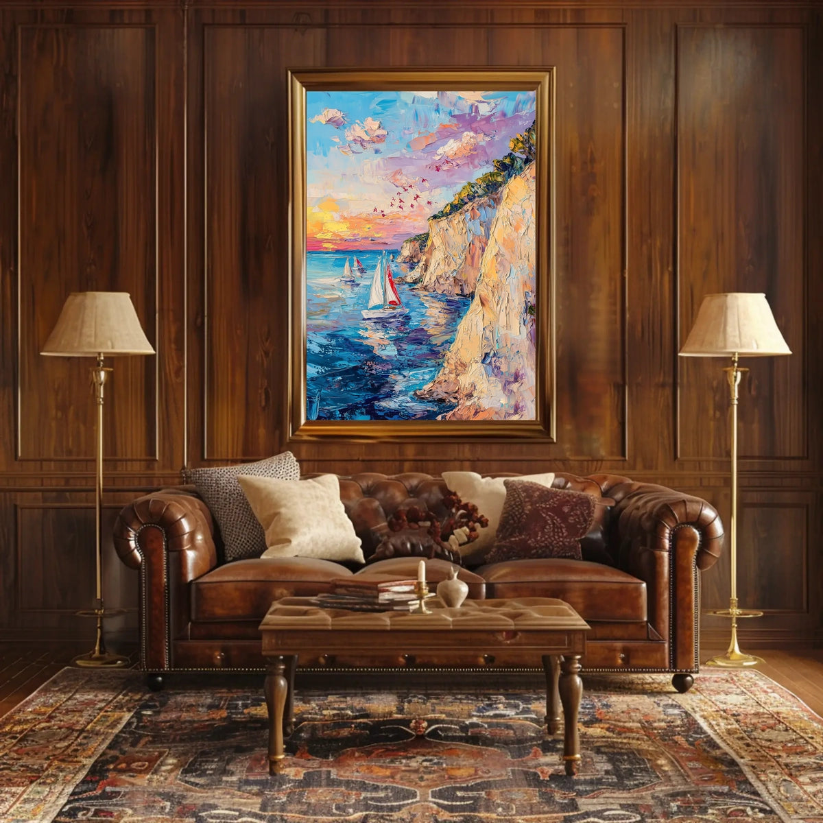 pixelmotion copyai 35099 Thick oil impasto painting of a coastal cl eae5208126d 4029 9828 f8e65374a5f0 Poster