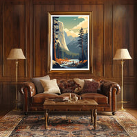 Yosemite National Park Vintage Travel Poster Print