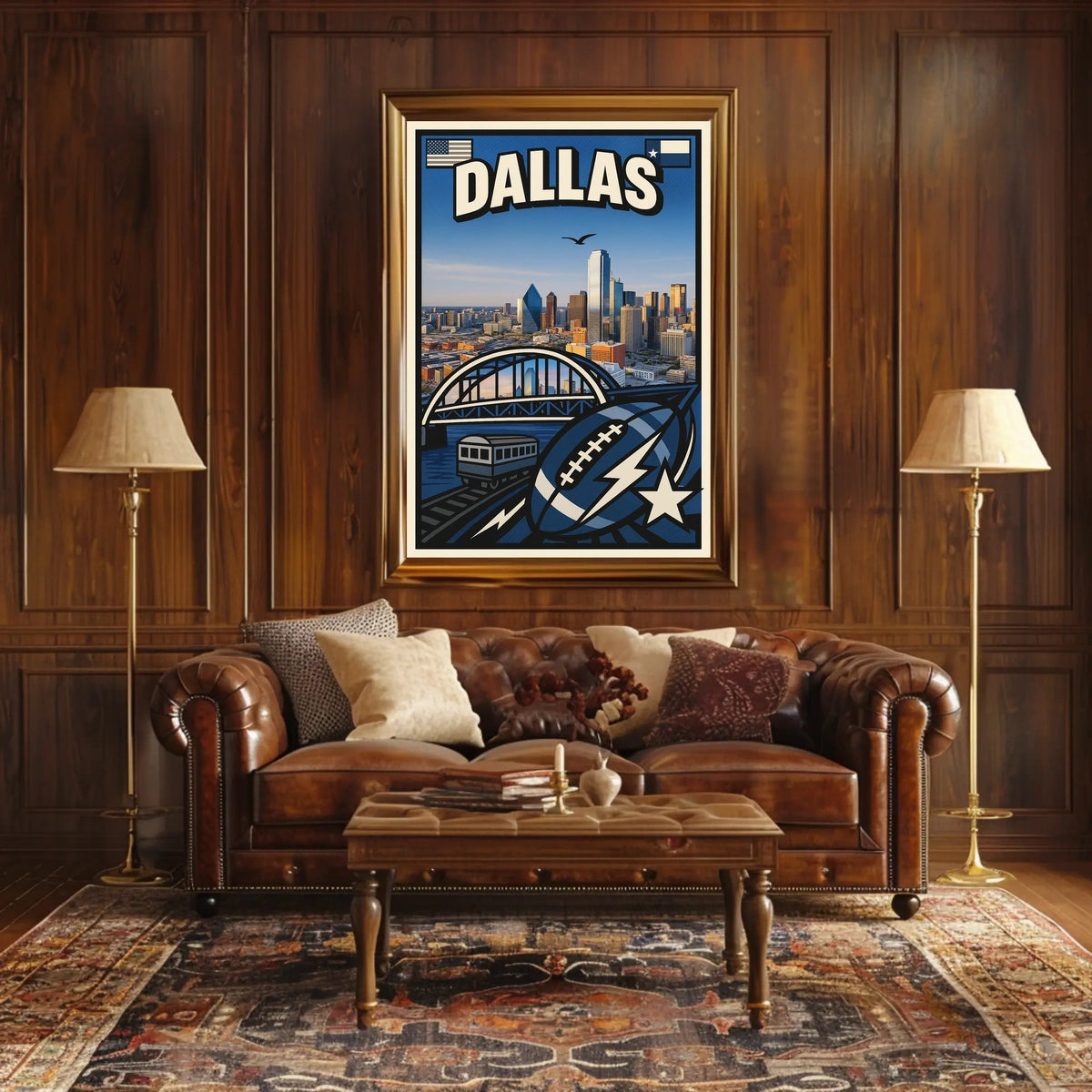 Dallas Skyline Celebration Poster