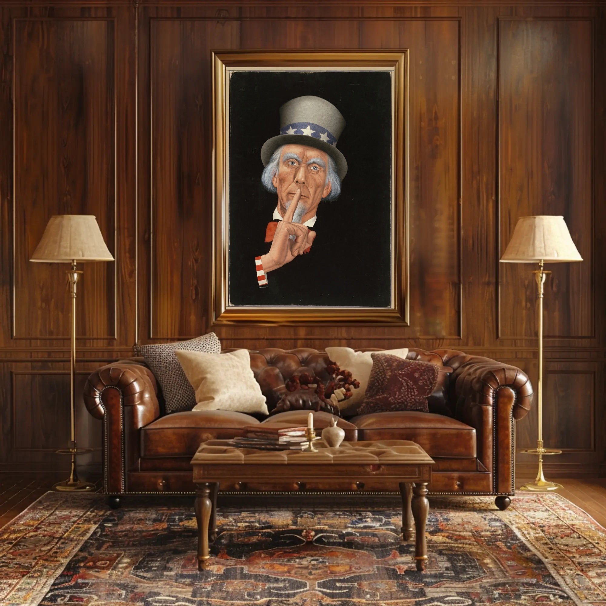 Uncle Sam "Shh" Art Print Political or Propaganda Poster