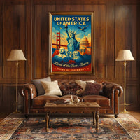 United States of America Land of the Free Poster PosterGoat