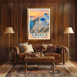 Santorini Sunset Poster