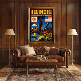 Illinois A Vibrant Tribute Poster PosterGoat