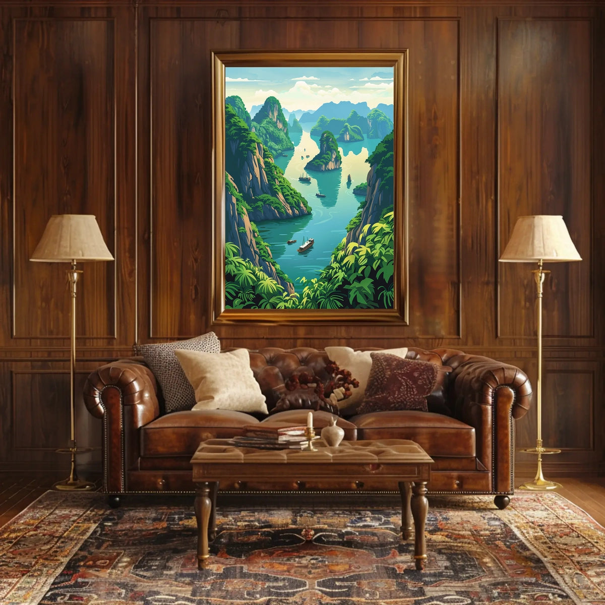 Serene River Landscape Poster