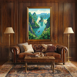 Serene River Landscape Poster