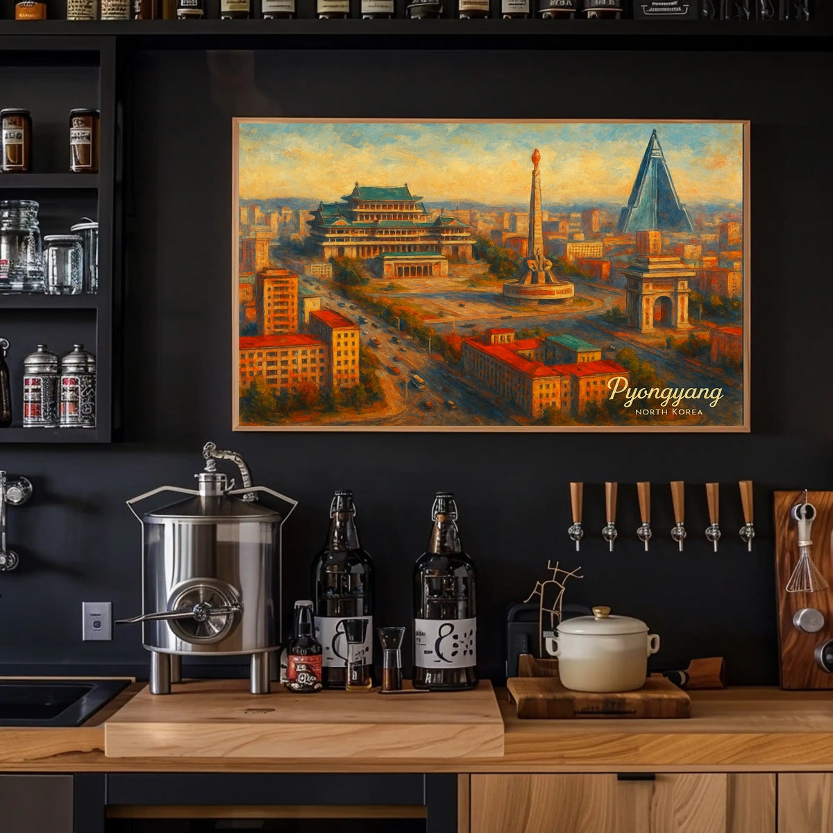 Pyongyang Cityscape Photography Realism Wanderlust Poster