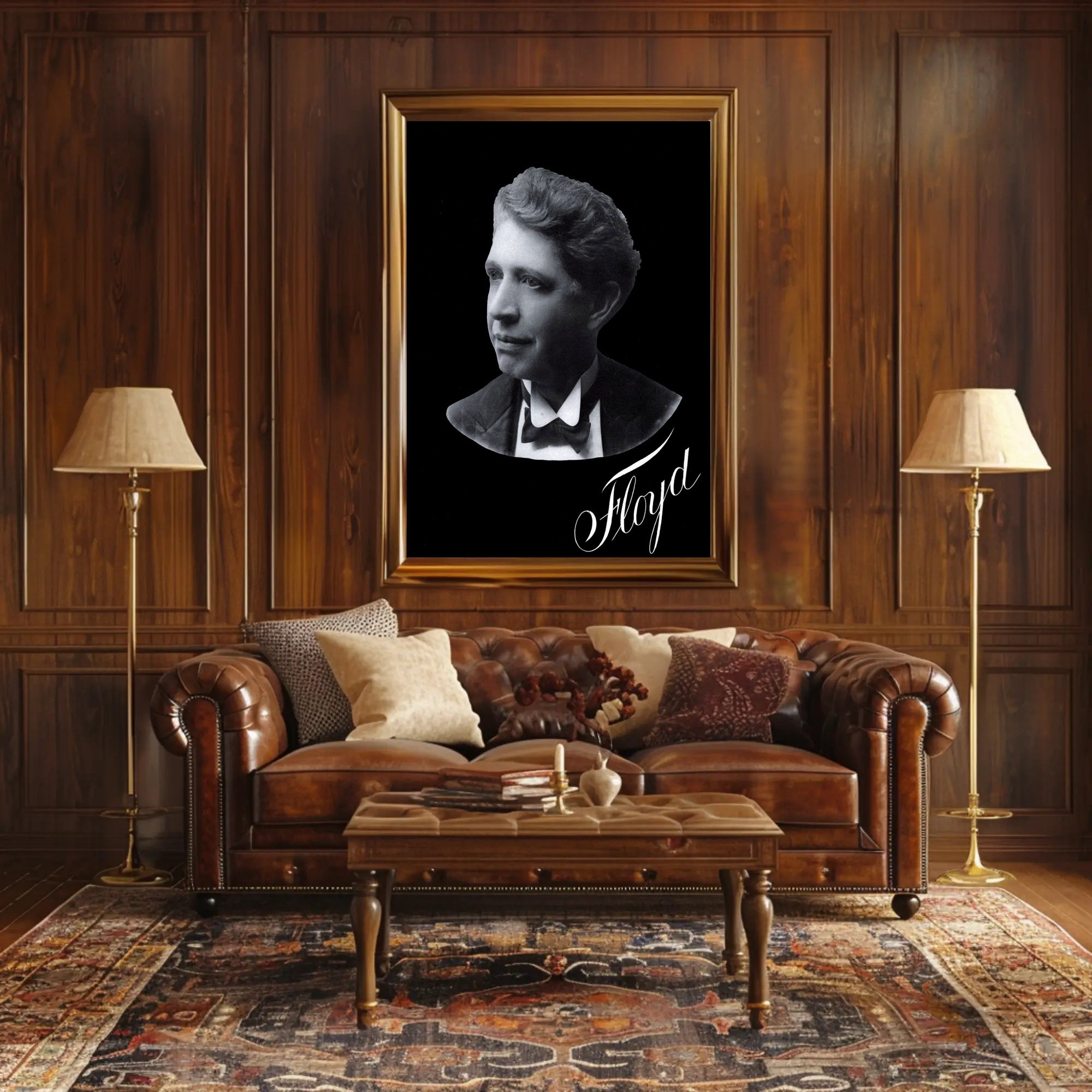Elegant Floyd Portrait Classic Black and White Artistic Poster