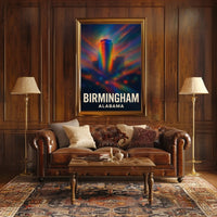 Birmingham Skyline Vibrant Vision Digital Painting Urban Cityscape Travel Inspired Decor Poster