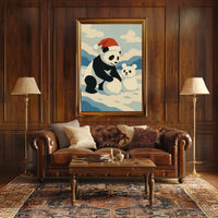 Festive Panda in Winter Wonderland Poster