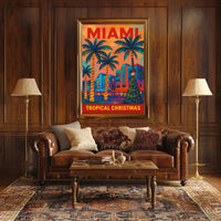 Miami Tropical Christmas Poster