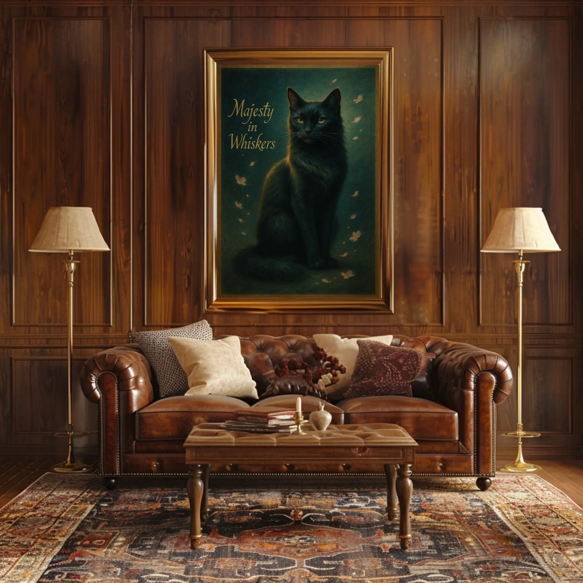 Majestic Dark-Furred Cat Animal Poster