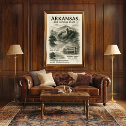 Arkansas The Natural State Vintage Travel Poster