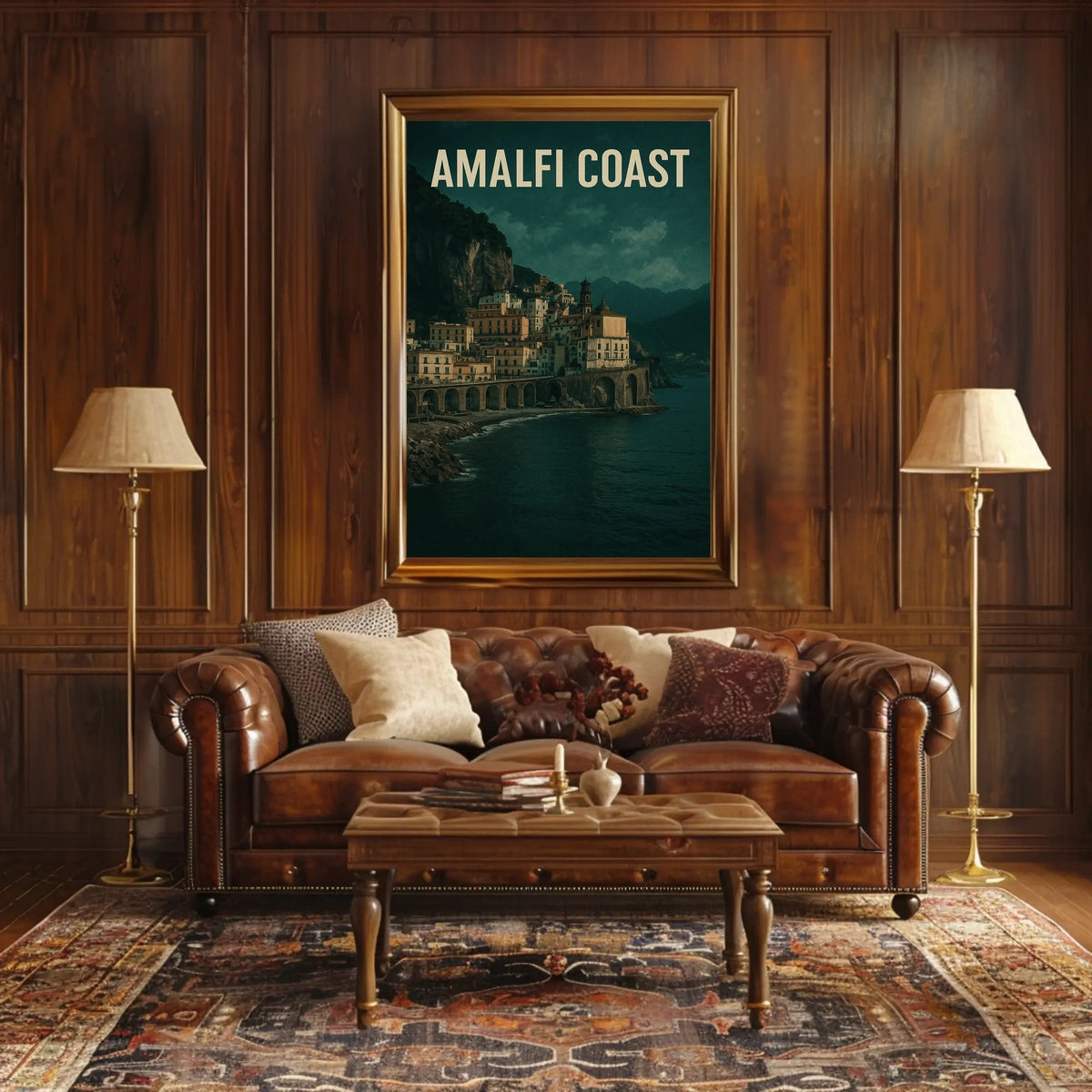 Amalfi Coast Poster Wall Art Scenic Print For Travel Lovers
