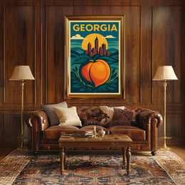 Georgia Peach and Skyline Poster