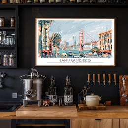 San Francisco Scenic Illustration Poster PosterGoat