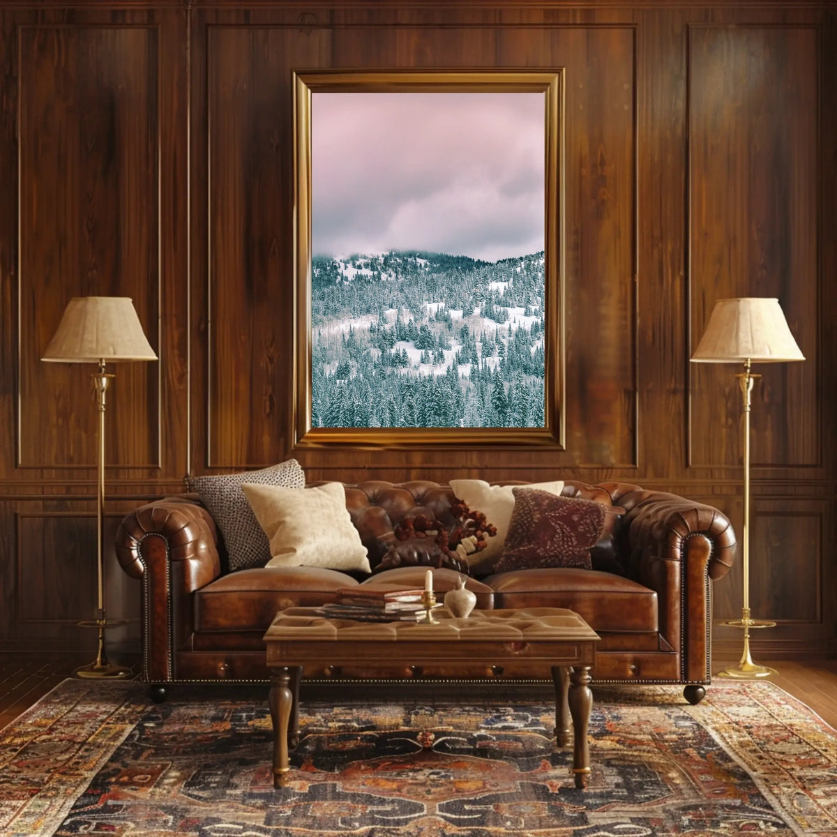 Winter Wonderland Landscape with Serene National Park Poster