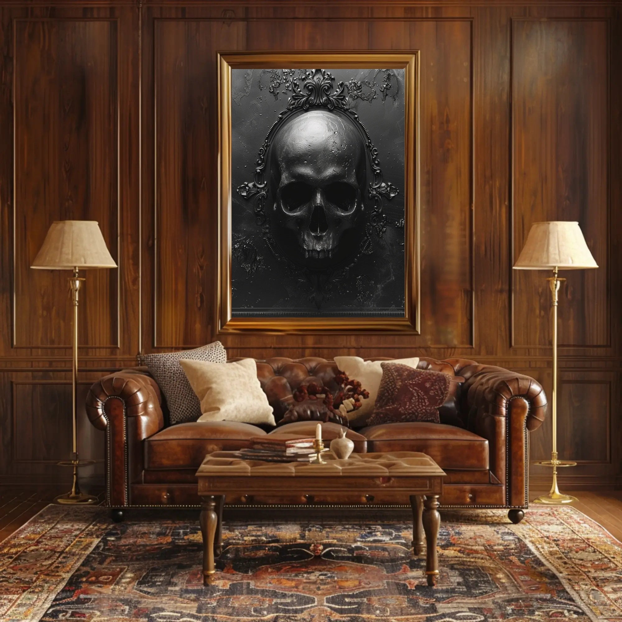 Gothic Skull Art Poster PosterGoat