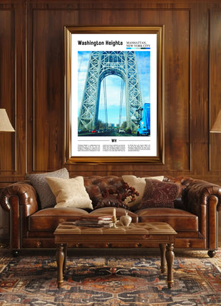 Washington Heights New York Landmark Travel Poster