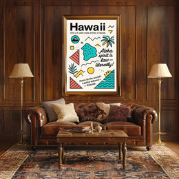 Hawaii Adventure Poster: Vibrant Tropical Art Print