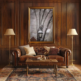 Winter Bird on Snow-Covered Lantern: Animal Poster