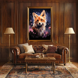 Enchanting Fox in Floral Fantasy Art Poster