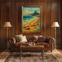 Copacabana Beach Vibes Poster Brazilian Beach Wall Art