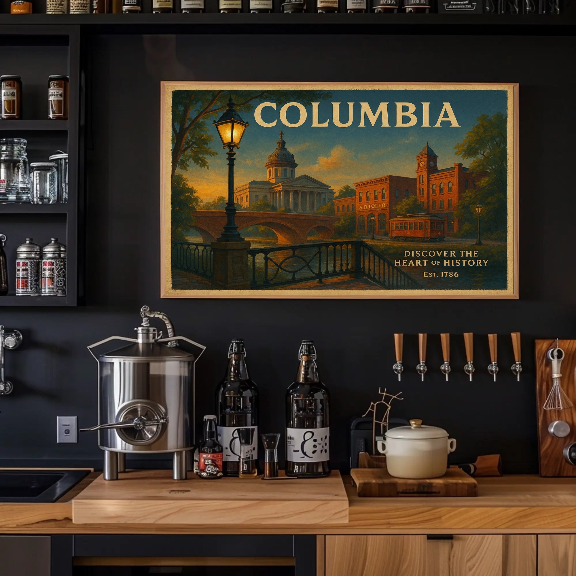 Columbia Historic Charm Travel Poster Print