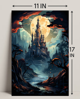 Enchanted Castle Under The Moon Poster