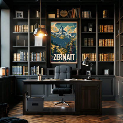 Zermatt Switzerland Matterhorn Alps Travel Poster