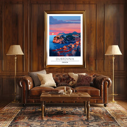 Dubrovnik Sunset Coastal Beauty Travel Poster