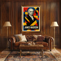 James Madison 4th President of the United States Abstract Pop Poster