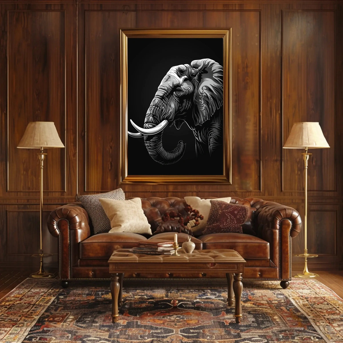 Majestic Elephant Illustration Poster