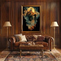 Enchanted Castle Under The Moon Poster