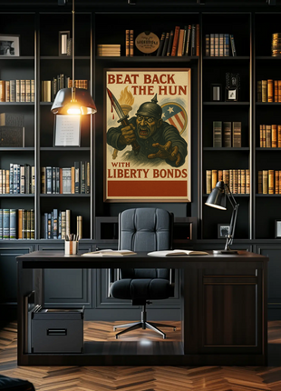 Beat Back the Hun with Liberty Bonds Propaganda Poster